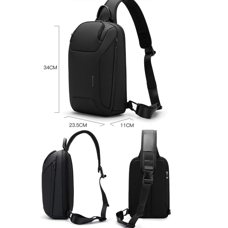 Men Chest Bag Business Shoulder Crossbody Bag - Blue