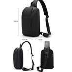 Men Chest Bag Business Shoulder Crossbody Bag - Blue