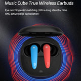 Wireless Noise-cancelling Bluetooth Earbuds - Music Cube - White - Low Angle