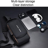 Waterproof Usb Crossbody Backpack For Sports - Black - Close-Up Angle