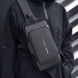 Waterproof Usb Crossbody Backpack For Sports - Black - Extra Image