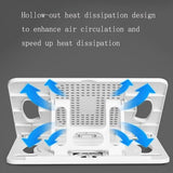 Adjustable Laptop Cooling Stand - Foldable Design - White - Close-Up Angle