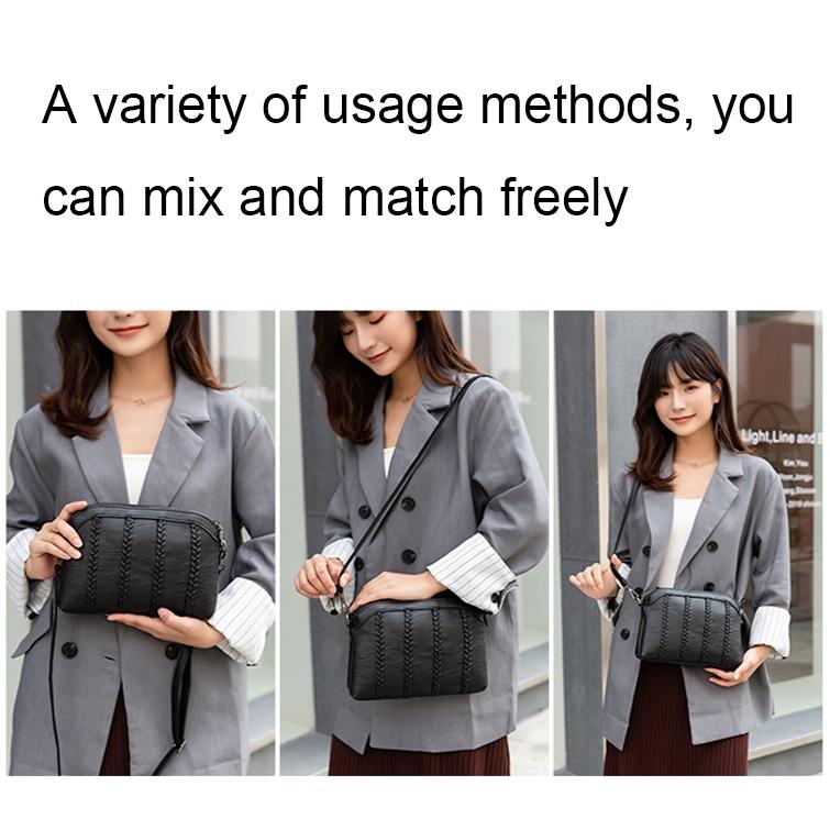Multifunctional Double Layer Woven Handbag - Cable