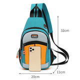 Outdoor Crossbody Bag Earphone Hole - Dark Blue - 45-Degree Angle