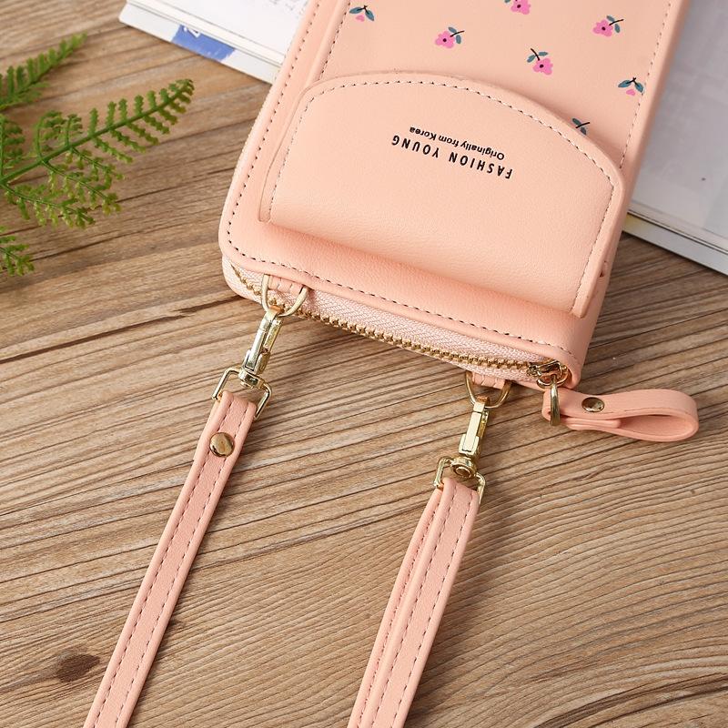 Floral Multi Card Crossbody Bag For Women - Blue