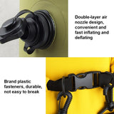 Waterproof Outdoor Rafting Backpack Inflatable Swimming Tote Bag For River Tracing And More - Yellow Black - Close-Up Angle