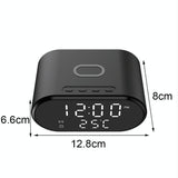 15W Wireless Charger With Mirror & Clock - White