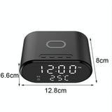 15W Wireless Charger With Mirror & Clock - White - Top-Down View