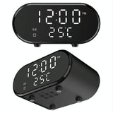 15W Wireless Charger With Mirror & Clock - White