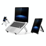 Portable Laptop and Tablet Stand - Foldable - White - Top-Down View