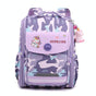 Double School Backpack for Girls - Gray Purple