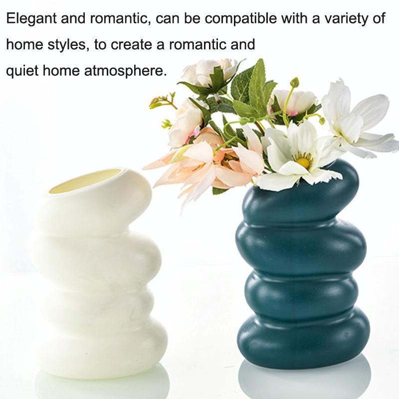 Imitation Glaze Porcelain Spiral Vase for Wet & Dry Flower Arrangements - Dark Green
