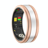 Smart Ring With Heart Rate Blood Oxygen Sleep Tracking - R18 Size 9 - Gold - Front View