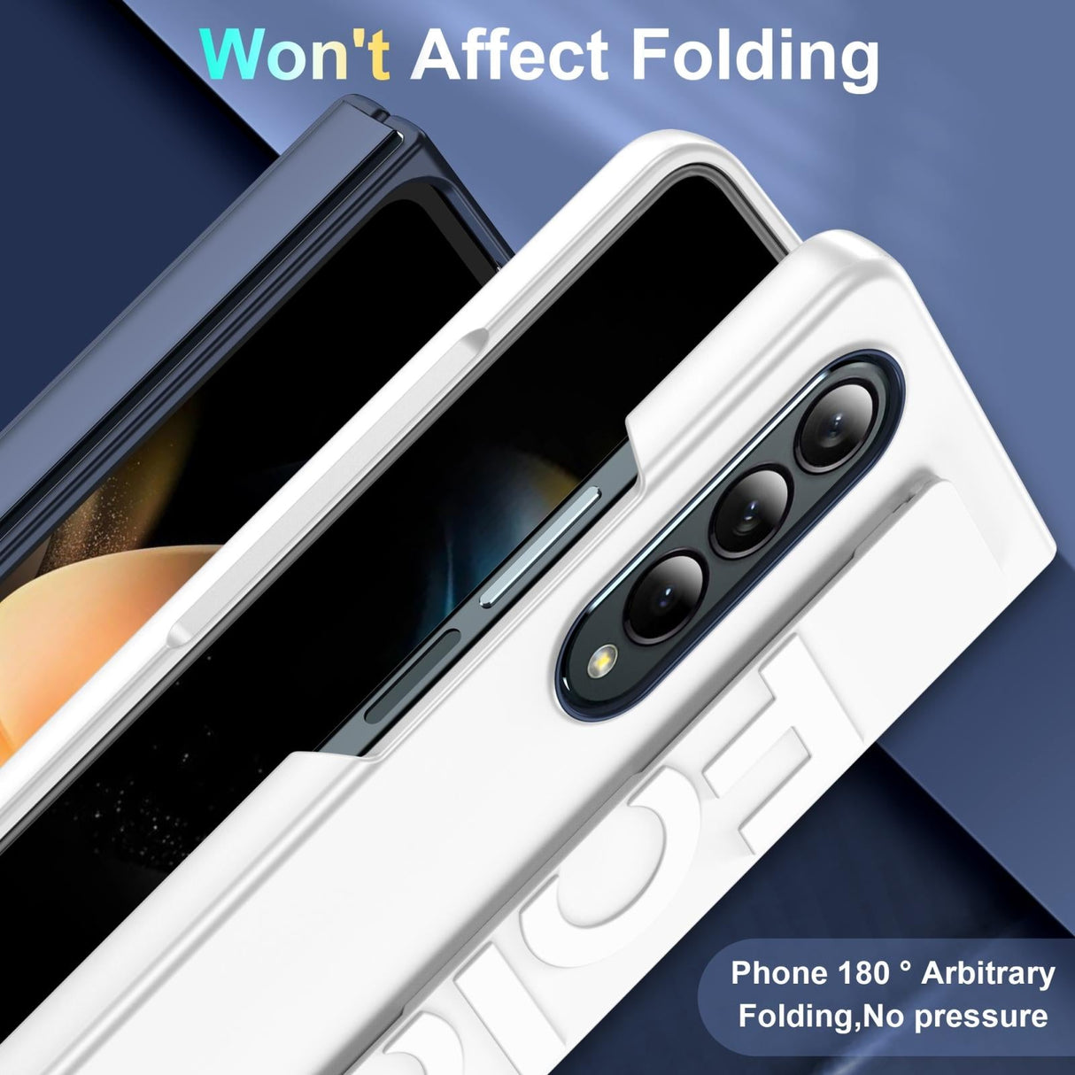 For Samsung Galaxy Z Fold4 5G Silicone Wristband Foldable Phone Case - White