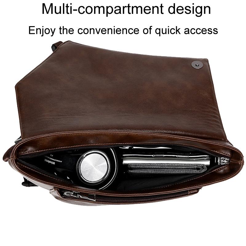 Large Capacity Waterproof Men Crossbody Bag - Brown