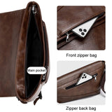 Large Capacity Waterproof Men Crossbody Bag - Brown - Rear View