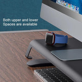 White Monitor Riser Bracket - Space-saving - Close-Up Angle