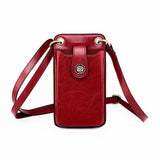 Mini Leather Crossbody For Women Fits Mobile Phones - Black - Extra Image