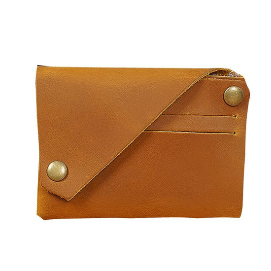 Leather Card Holder For Bank Cards Black - Yellow Brown