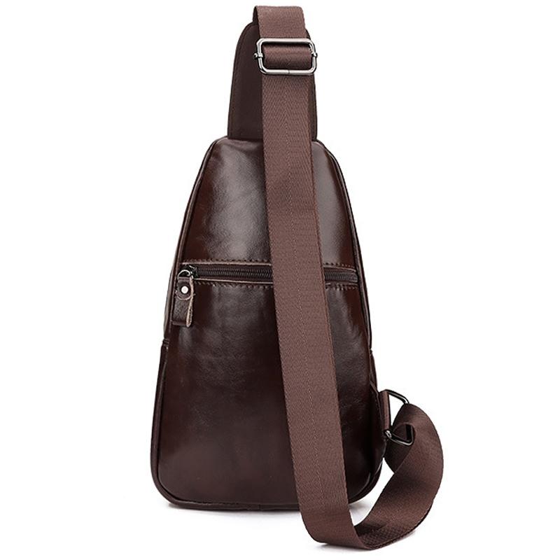 Leather Men Shoulder Bag Compact & Stylish - Yellow Brown