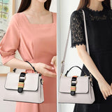 Versatile Small Square Handbag For Women - Black - Close-Up Angle