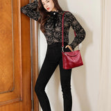 Stylish Soft Leather Shoulder Bag - Black