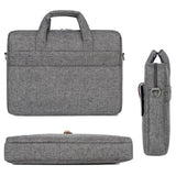 13-13.3 Inch Multifunctional Laptop Bag - Durable Shoulder & Handheld Design - Gray - Top-Down View