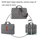 13-13.3 Inch Multifunctional Laptop Bag - Durable Shoulder & Handheld Design - Gray - 45-Degree Angle