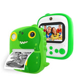 Instant Printing Camera with 2.4 Hd Screen and 32gb Tf Card - Green - Side View