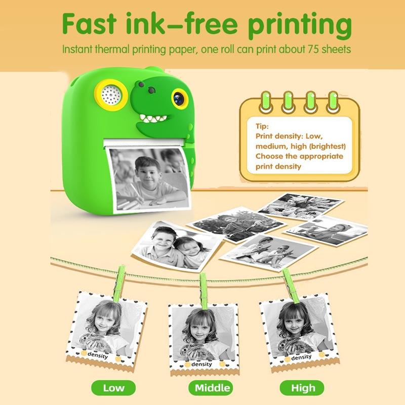 Instant Printing Camera with 2.4 Hd Screen and 32gb Tf Card - Green