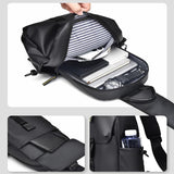 2023 Large Capacity Waterproof Crossbody Chest Bag For Cycling & Sports - Gray - 45-Degree Angle