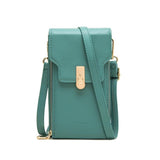 Green Multi Compartment Shoulder Bag Large Capacity - Front View