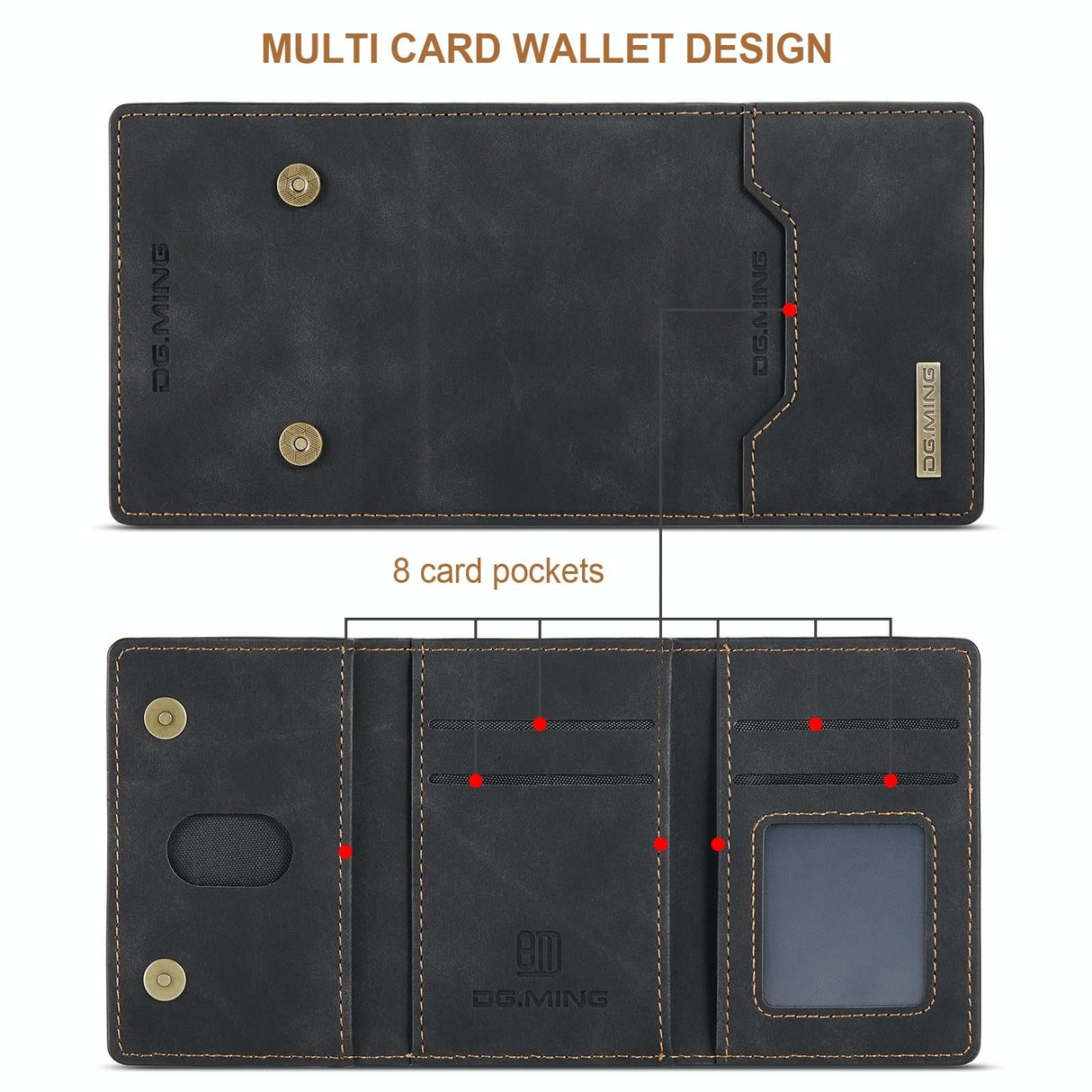 3 Fold Card Bag For Dg.Ming M2 Series Compact & Stylish - Brown