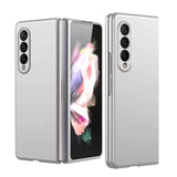 For Samsung Galaxy Z Fold4 5G Foldable Metal-Look Phone Case - Silver