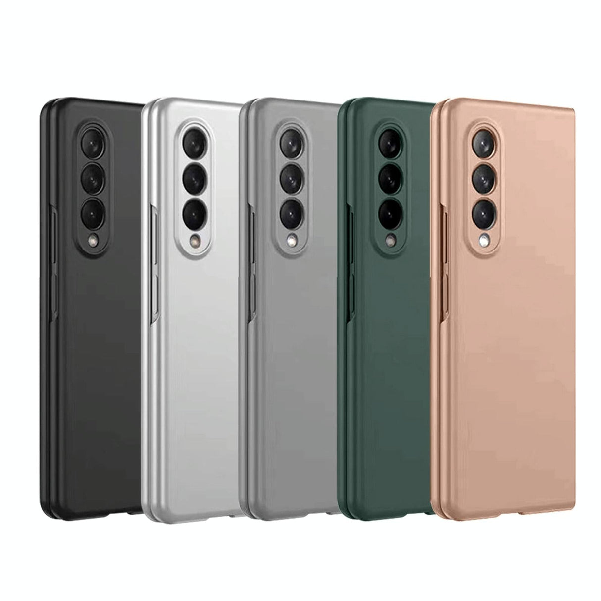 For Samsung Galaxy Z Fold4 5G Foldable Metal-Look Phone Case - Silver