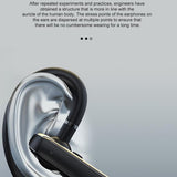 Wireless Bluetooth Earphone with Noise Reduction - 880 Ear Mounted - Blue - Rear View