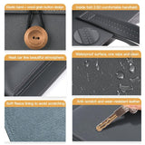 Portable Laptop Inner Bag with Elastic Thread Button - Brown - Low Angle