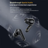 Wireless Bluetooth Earphones with Touch Screen & Noise Reduction - White - Rear View