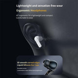 Wireless Bluetooth Earphones with Touch Screen & Noise Reduction - White - Close-Up Angle