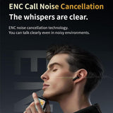 Wireless Bluetooth Earphones with Touch Screen & Noise Reduction - White - Extra Image