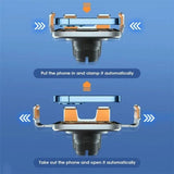 15w Fast Wireless Charger with Infrared Sensor for C10 Car Navigation - Transparent Stand - Blue - Close-Up Angle
