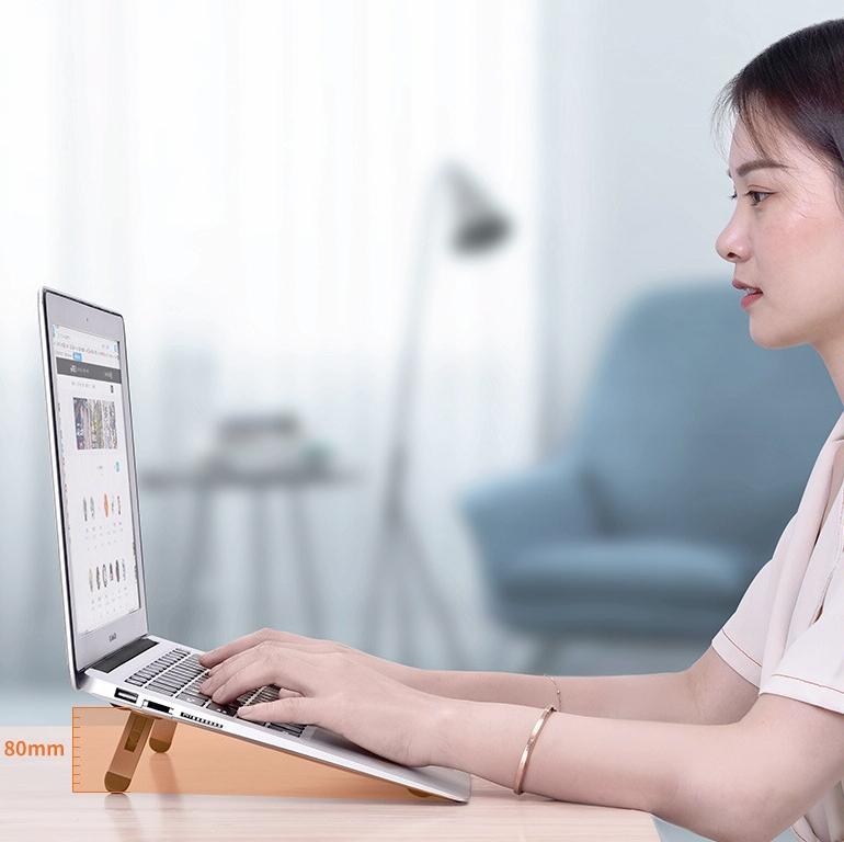 Foldable Laptop Stand with Fan and Heater - Portable and Adjustable - Gray