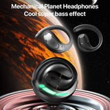 Wireless Bluetooth Earphones for Mechanical Planet - Ear-mounted - Black - Top-Down View