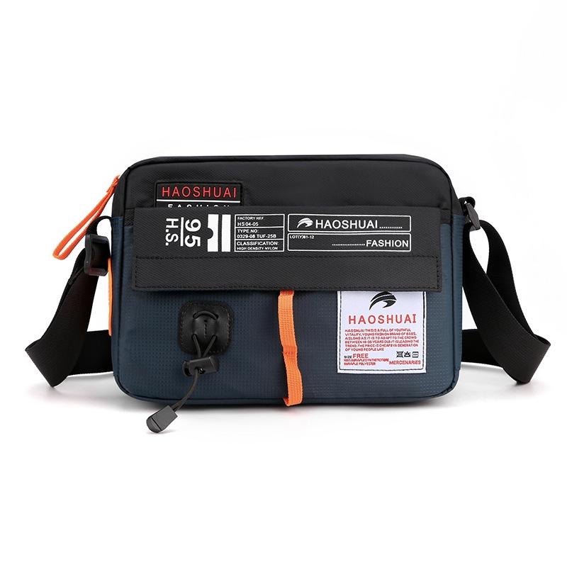 Waterproof Nylon Shoulder Bag For Men Outdoor Sports Leisure Gear - Black