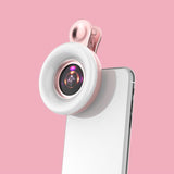 Selfie Light Macro Lens for Mobile Beauty Makeup - Black - Close-Up Angle