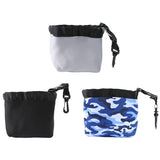 Black Portable Golf Ball Cleaning Bag - Waterproof & Removable - Side View