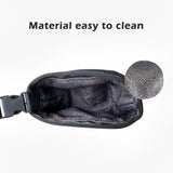 Black Portable Golf Ball Cleaning Bag - Waterproof & Removable - Rear View