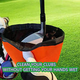 Black Portable Golf Ball Cleaning Bag - Waterproof & Removable - Low Angle