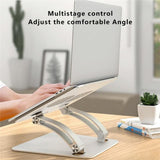 Adjustable Laptop Stand - Aluminum Alloy Desktop Riser - Grey - Side View