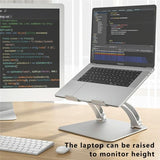 Adjustable Laptop Stand - Aluminum Alloy Desktop Riser - Grey - Top-Down View
